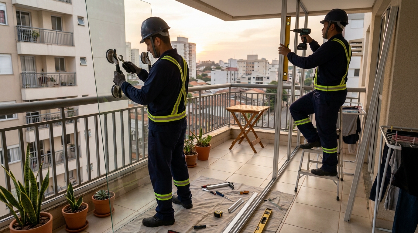 Divisórias em Vidro no Valongo, Santos‑SP