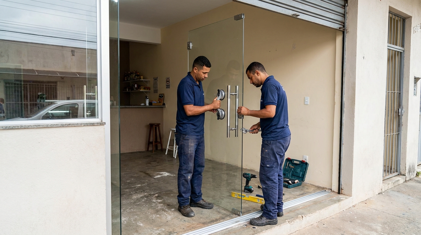 Portas em Vidro no Castelo, Santos‑SP
