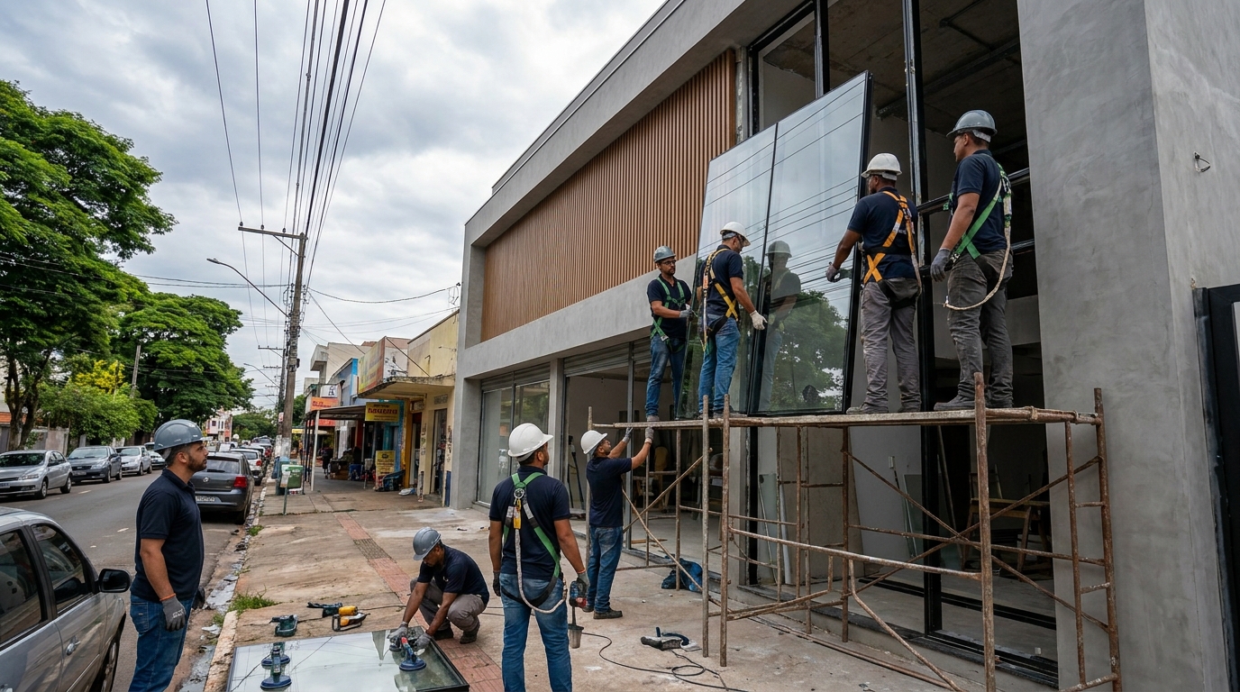 Fachada de Vidro no Castelo, Santos‑SP
