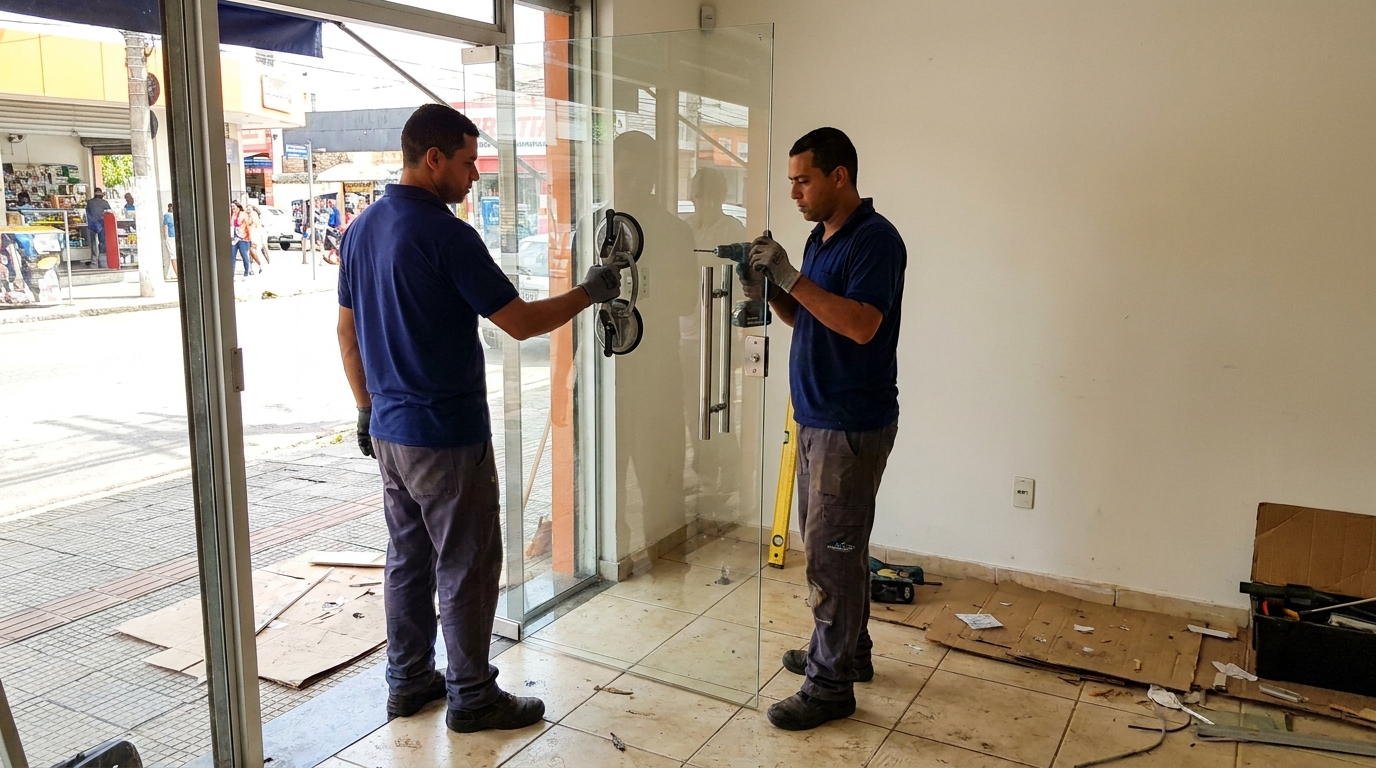 Portas em Vidro no Saboó, Santos‑SP